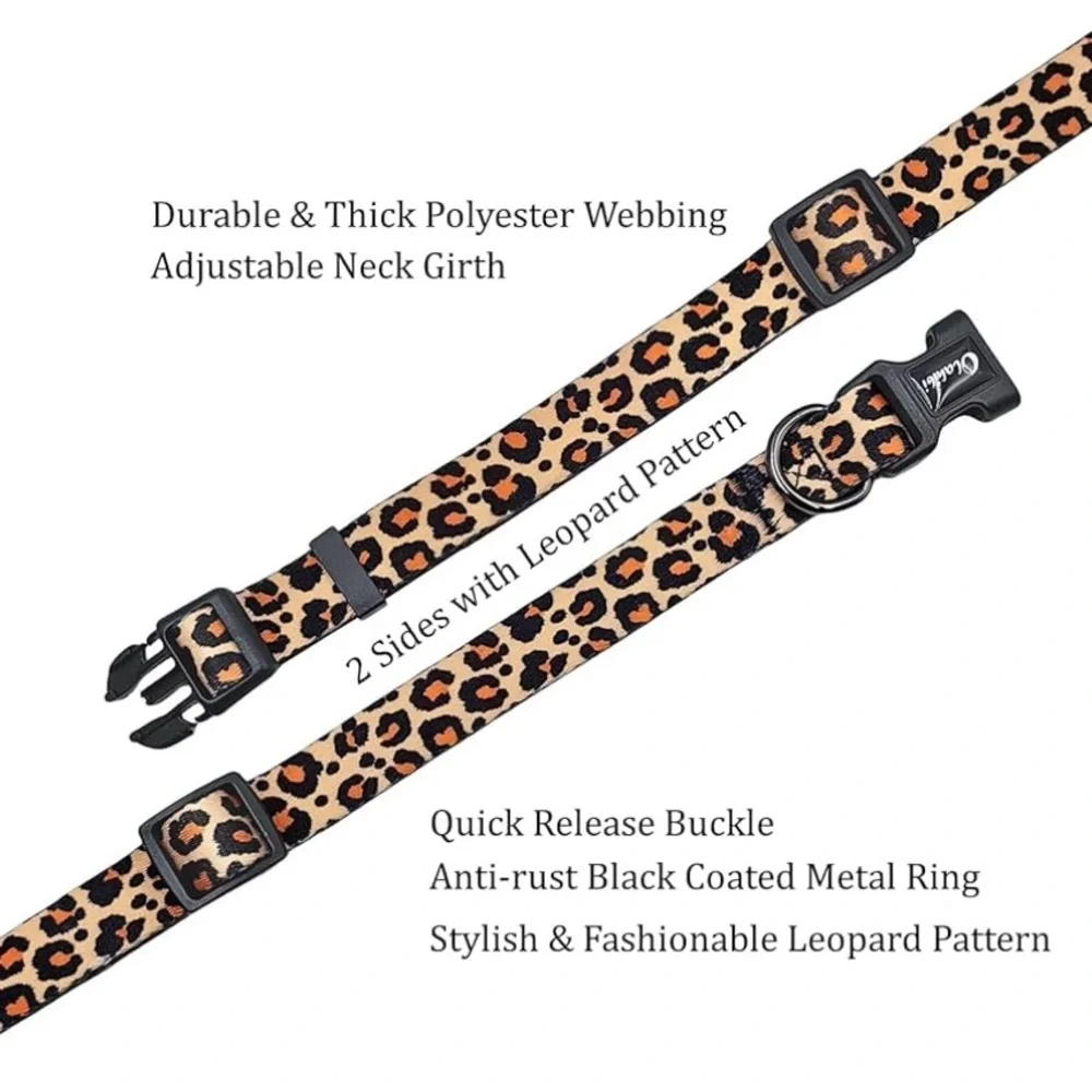 Leopard Print Dog Collar & Leash Set – New with Tags!